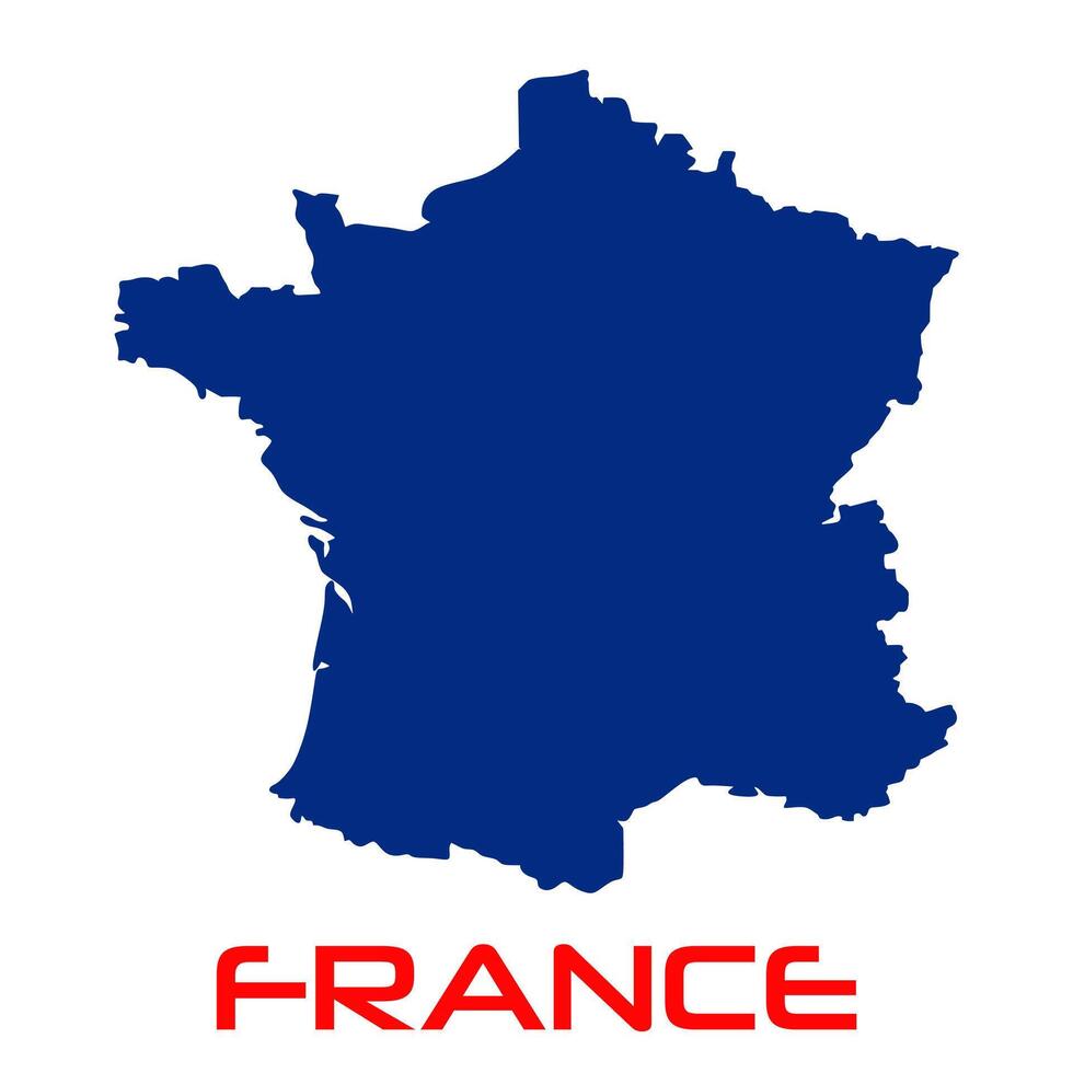 Blue map of France isolated on white background vector