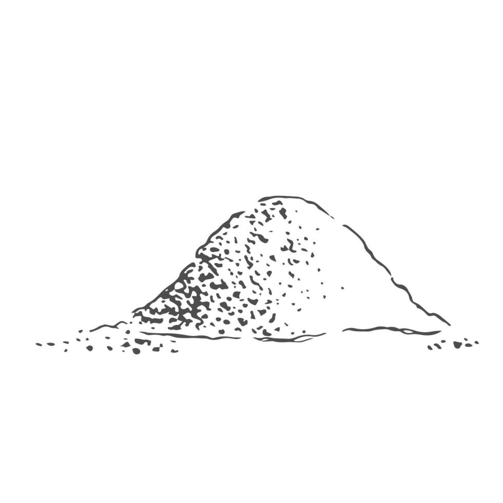 Pile of spices. Black pepper. line art illustration on white background vector