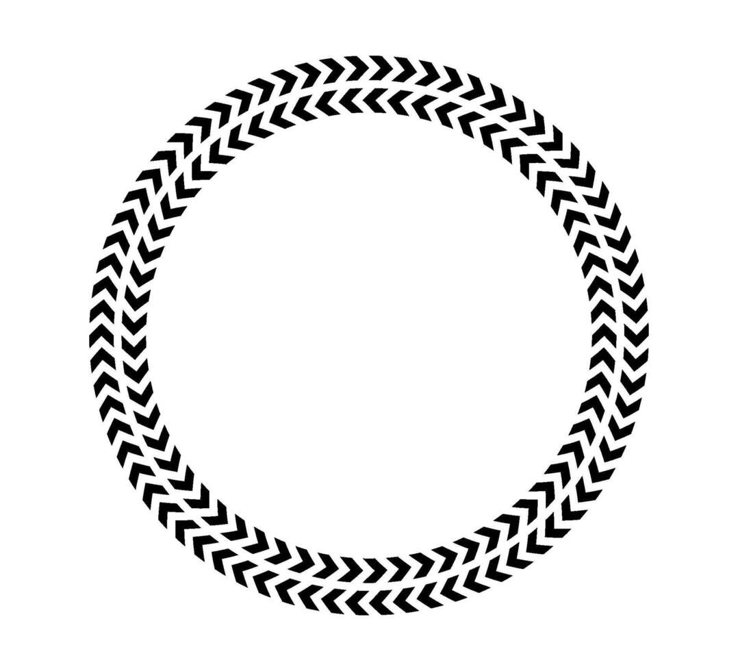 Chevron arrow circle. Chevron shape round frame. Motion direction road border. Triangle arrow sign. Warning repeat stripe. Circle arrow icon. illustration isolated on white background vector