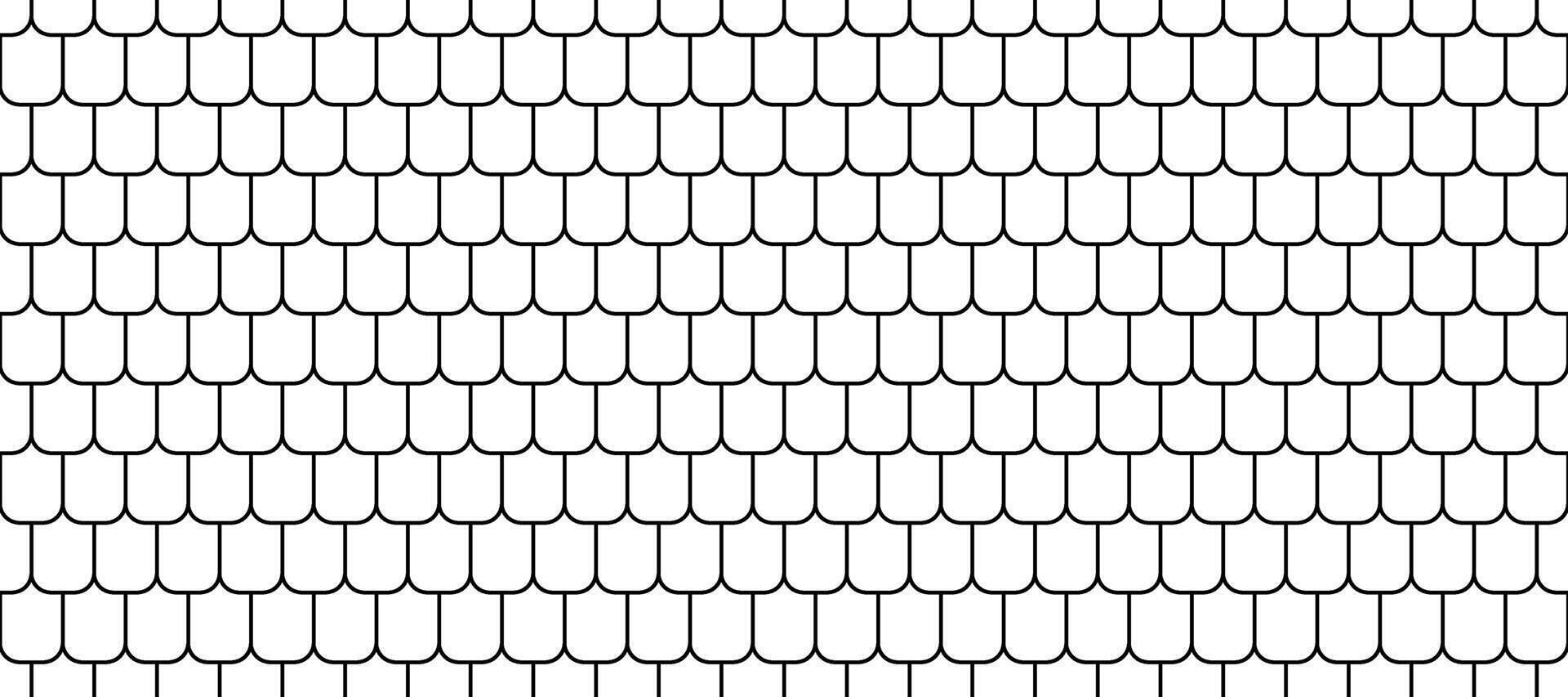 Shingles roof seamless pattern. House roof tile texture. Geometric shape design. Metal grid. Fish scales. illustration isolated on white background vector