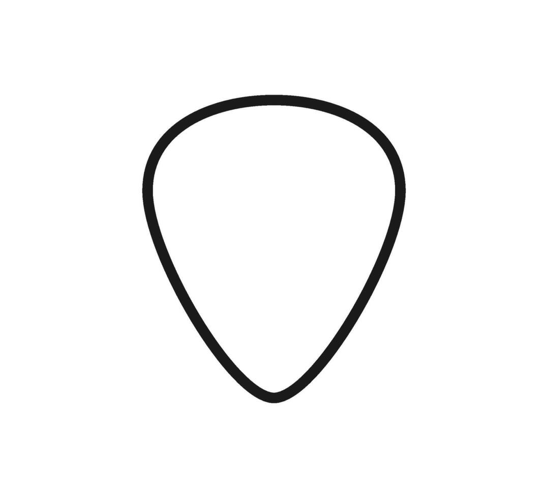 Guitar pick shape icon. Plectrum sign. Tringle plastic guitar pick symbol. Music mediator line icon. Design element. illustration isolated on white background vector