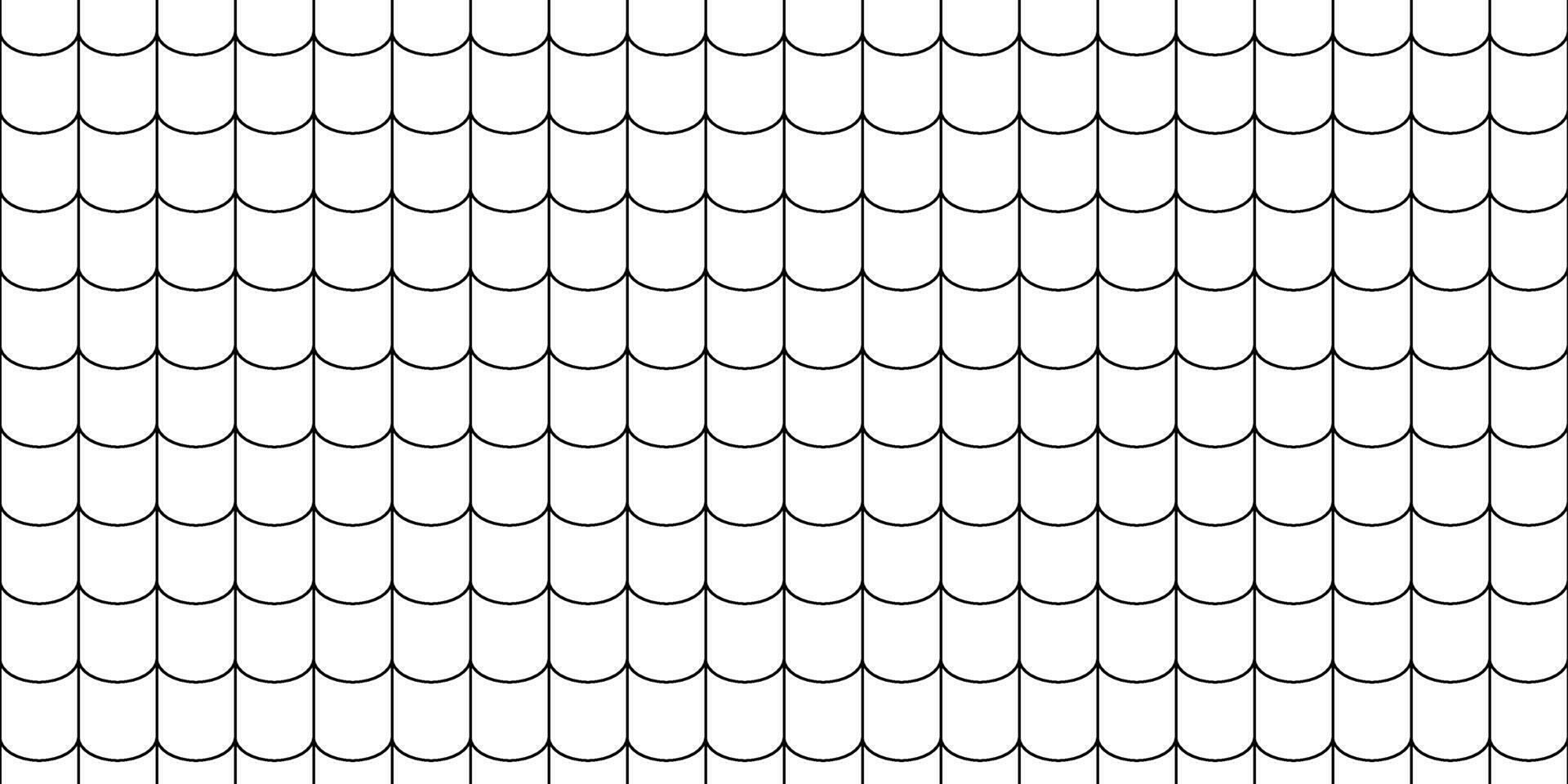 Shingles roof seamless pattern. House roof tile texture. Geometric shape design. Metal construction grid . Fish scales. illustration isolated on white background vector