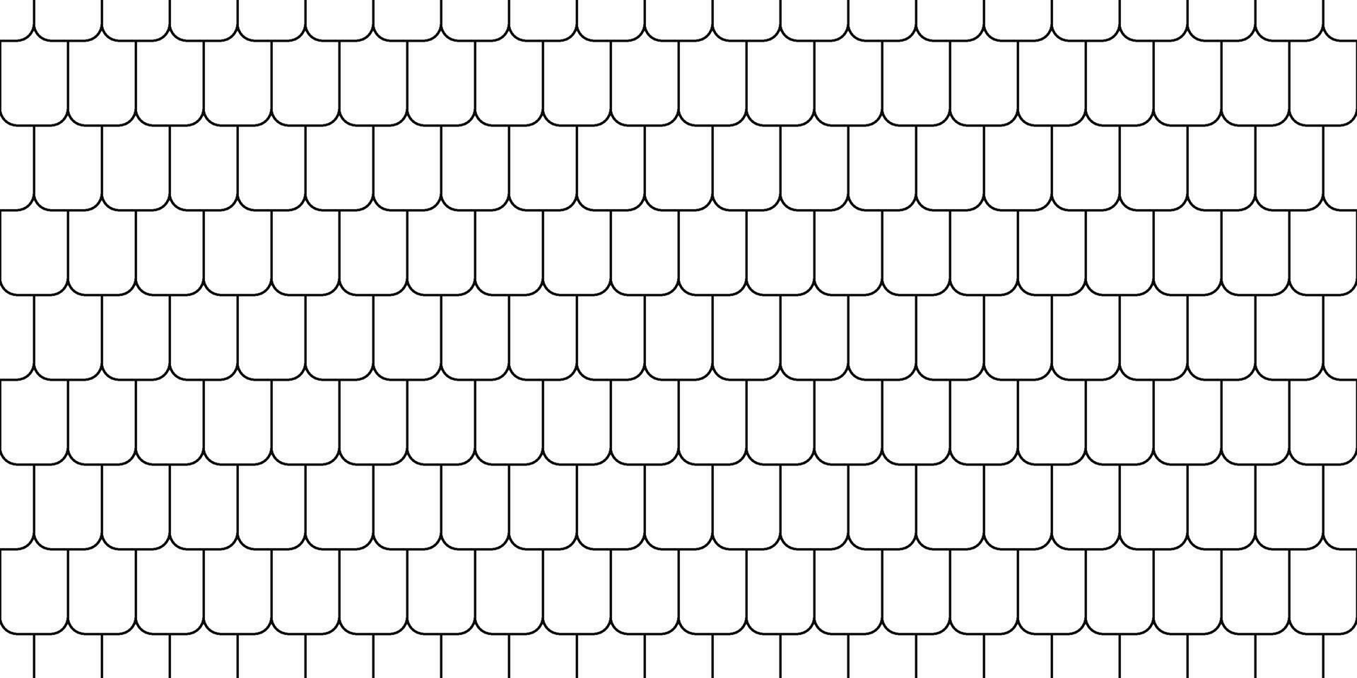 Shingles roof seamless pattern. House roof tile texture. Geometric shape design. Metal construction grid. Fish scales. illustration isolated on white background vector