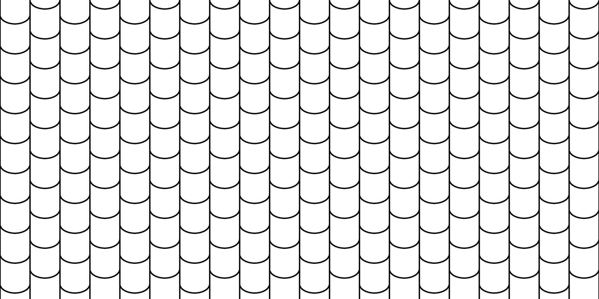 Shingles roof seamless pattern House roof tile texture. Geometric shape design. Metal construction grid. Fish scales. illustration isolated on white background vector