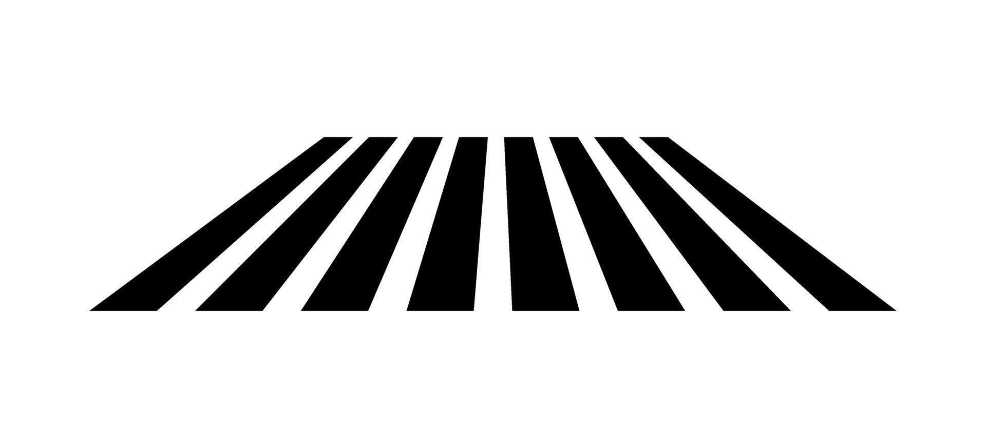 Zebra crosswalk icon. Street road cross sign. Pedestrian icon. Asphalt walk zebra symbol. Road traffic line. Design graphic element. illustration isolated on white background vector