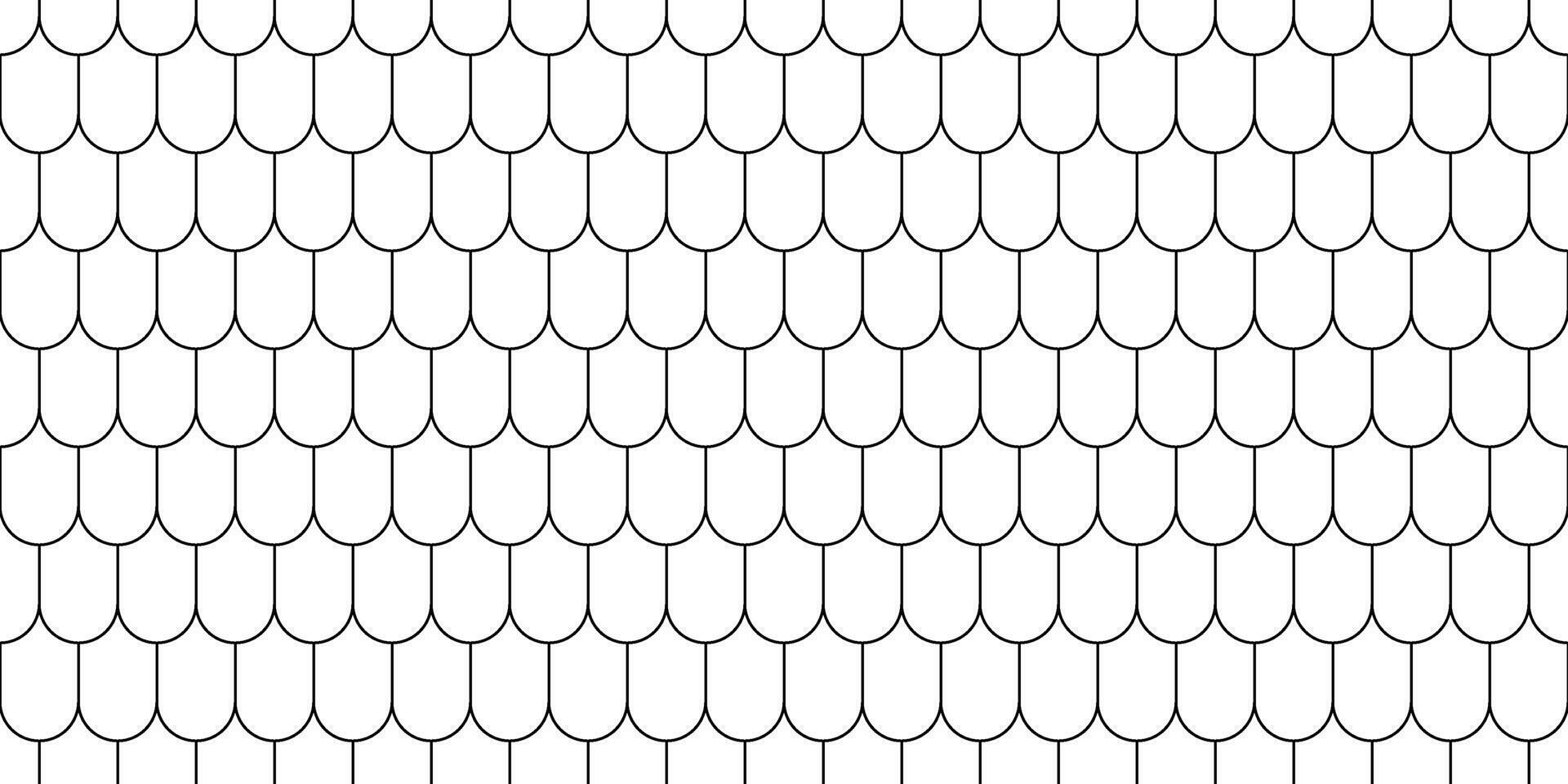 Shingles roof seamless pattern. House roof tile texture. Geometric shape design. Metal construction grid. Fish scale. illustration isolated on white background vector