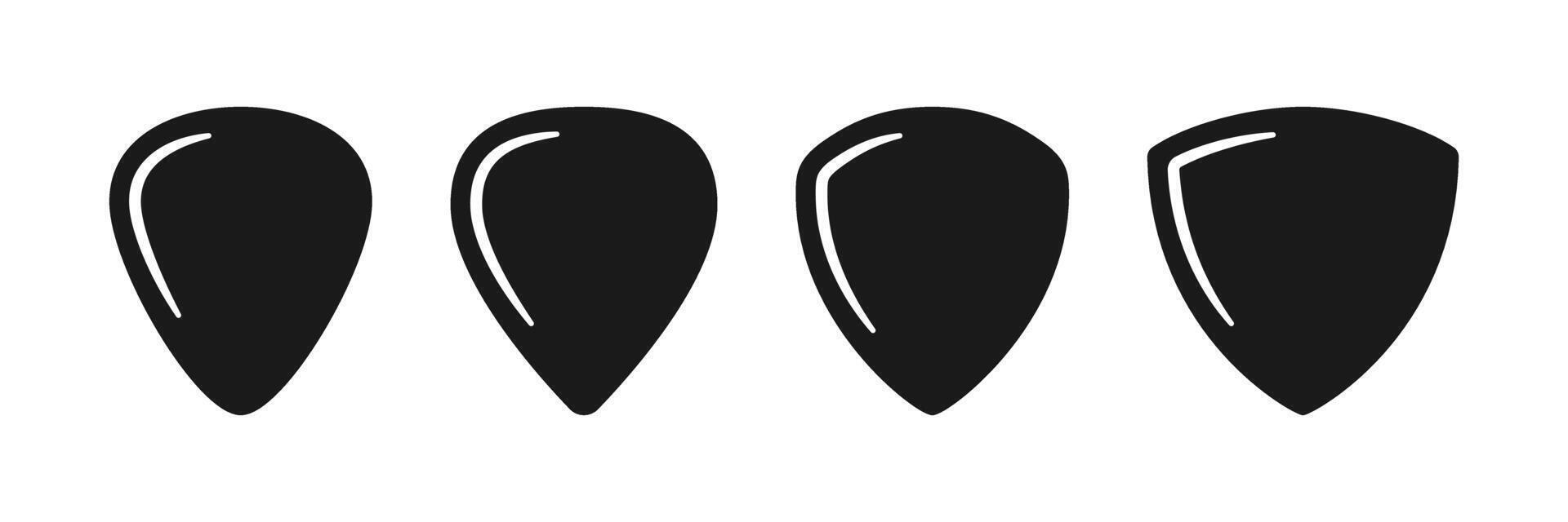 Guitar pick shape icon Plectrum sign. Tringle plastic guitar pick symbol. Music mediator icon. Design element. illustration isolated on white background vector