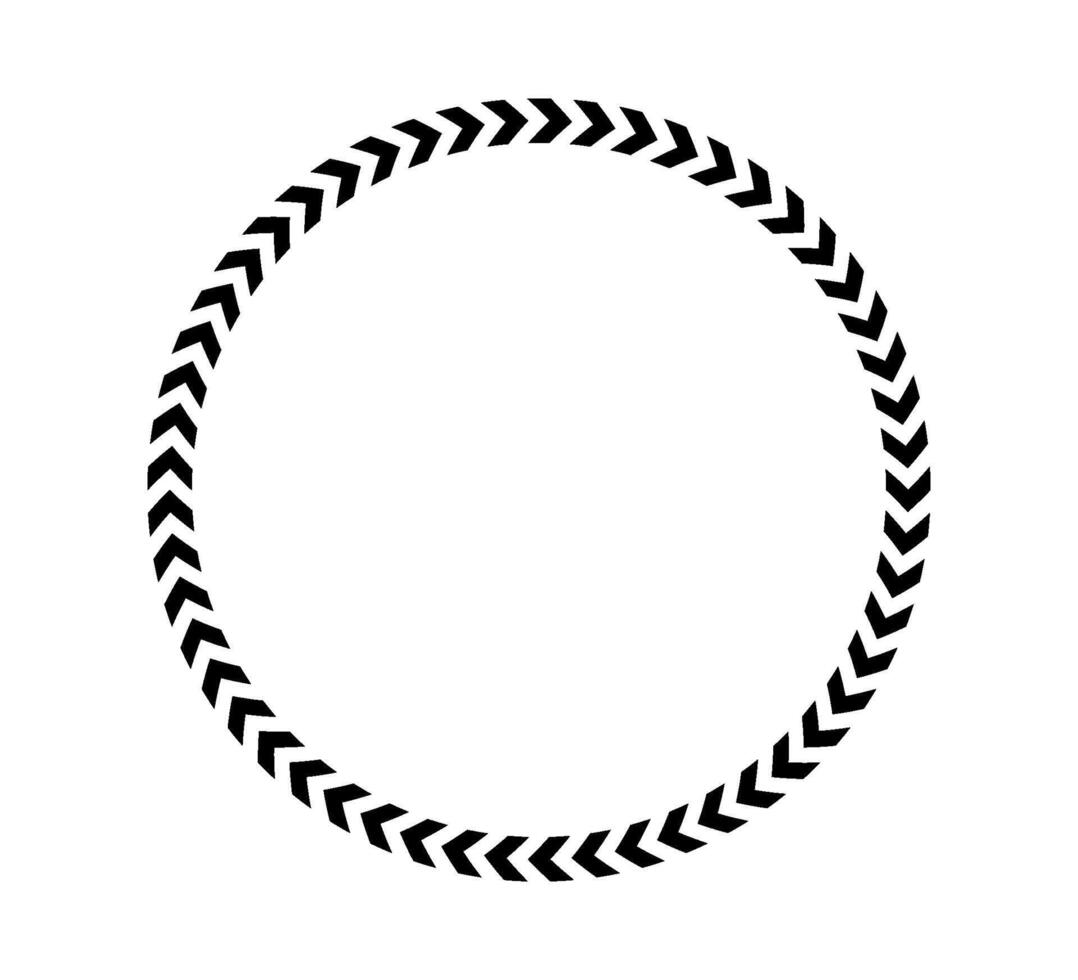 Chevron arrow circle. Chevron shape round frame. Motion direction road border. Triangle arrow sign. Warning repeat stripe. Circle arrow icon. illustration isolated vector
