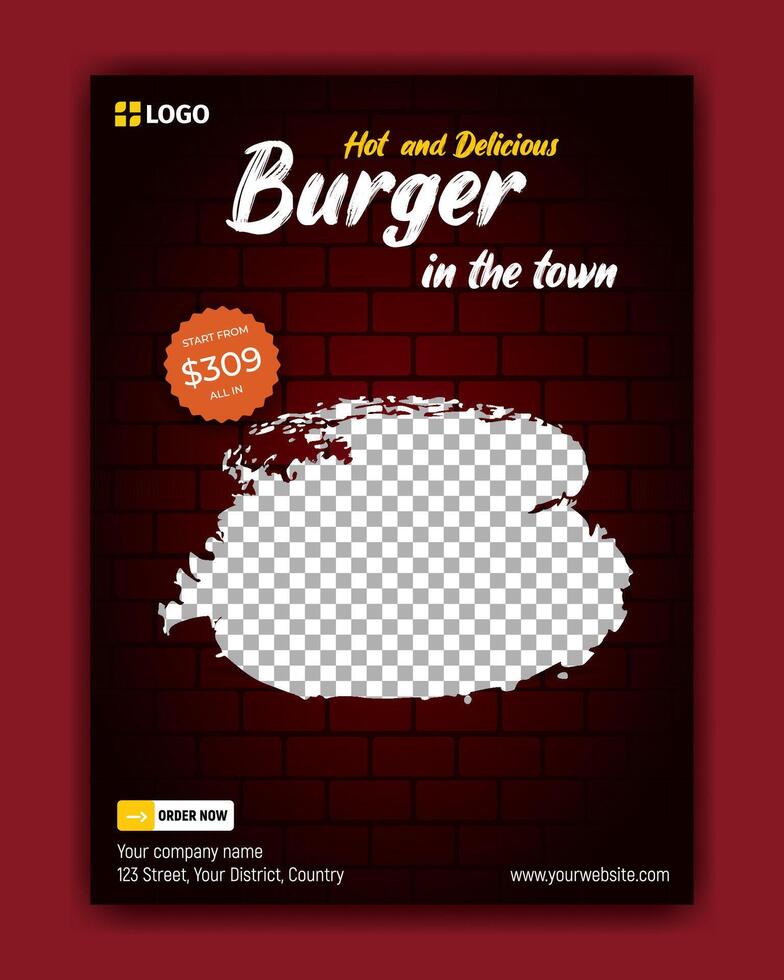 Mouthwatering burgers made fresh for you. Hot and delicious. vector