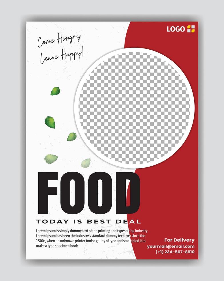Resturent food Flyer. Today is the best deal. vector