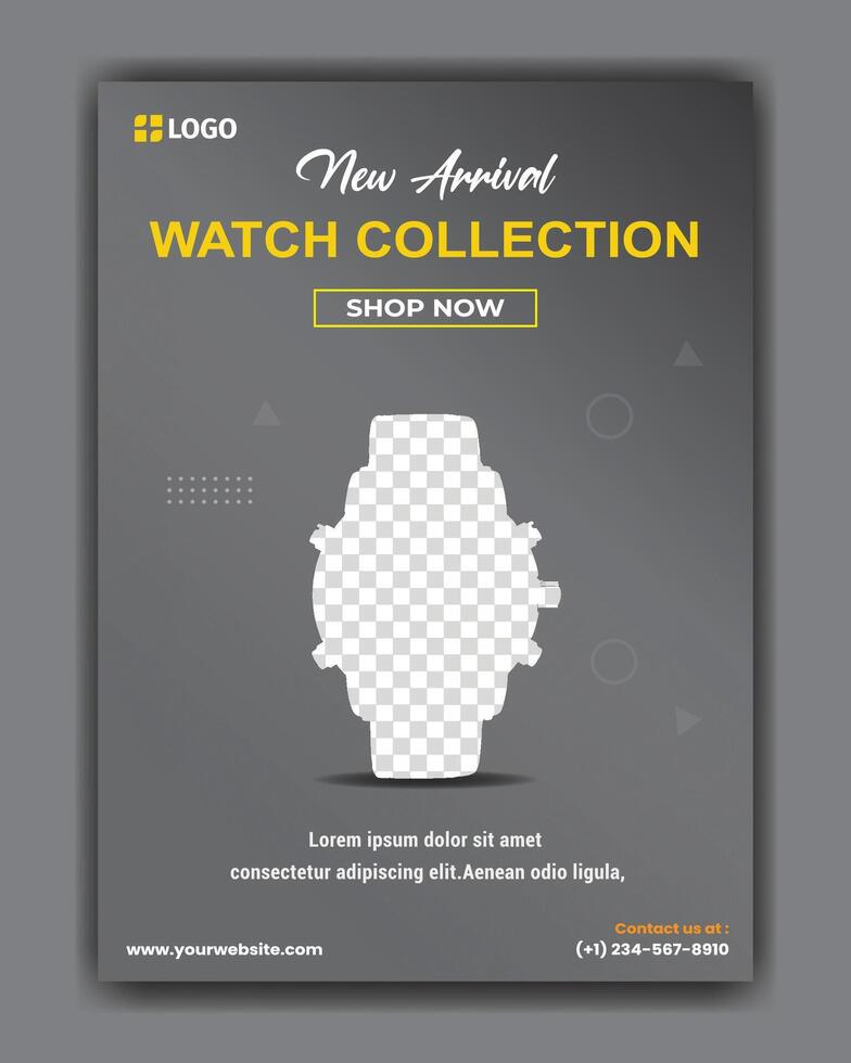 Digital wristwatch featuring advanced smart functions. vector