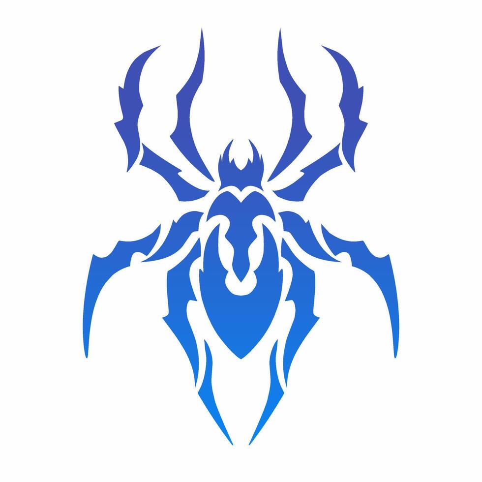illustration design spider With abstract tribal art tattoo style. suitable for design elements symbol logo vector
