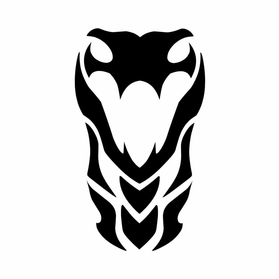 illustration design tribal art snake head. suitable for logo symbol tattoo design vector