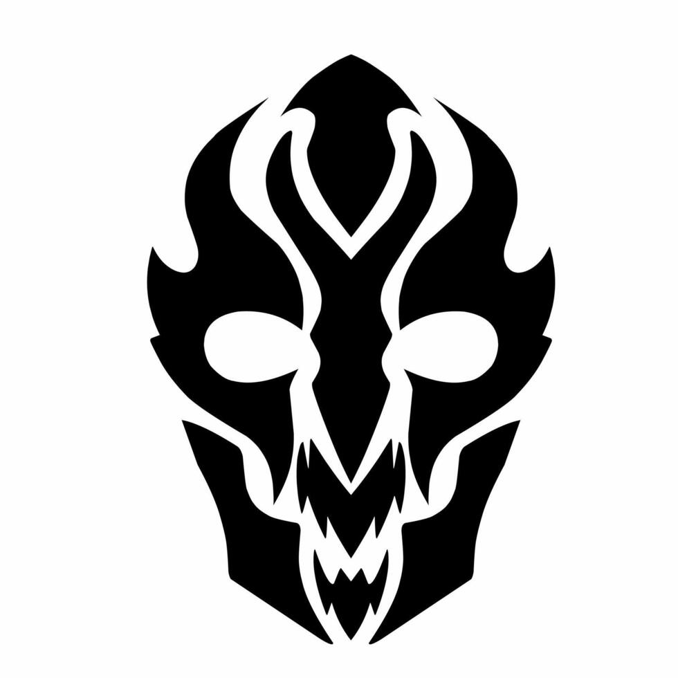 illustration design abstract tribal art devil monster face vector