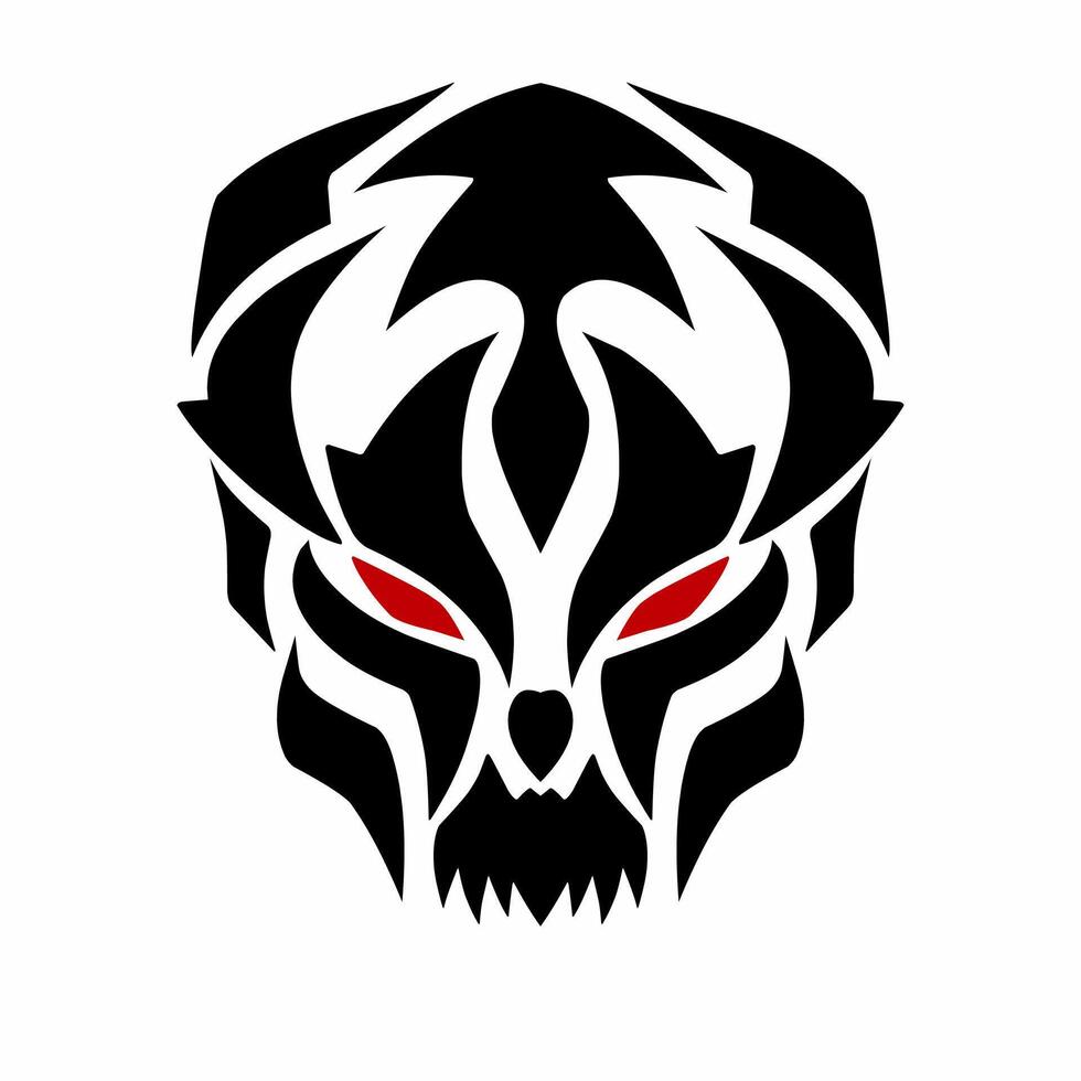 Graphic art illustration design abstract tribal art face devil vector