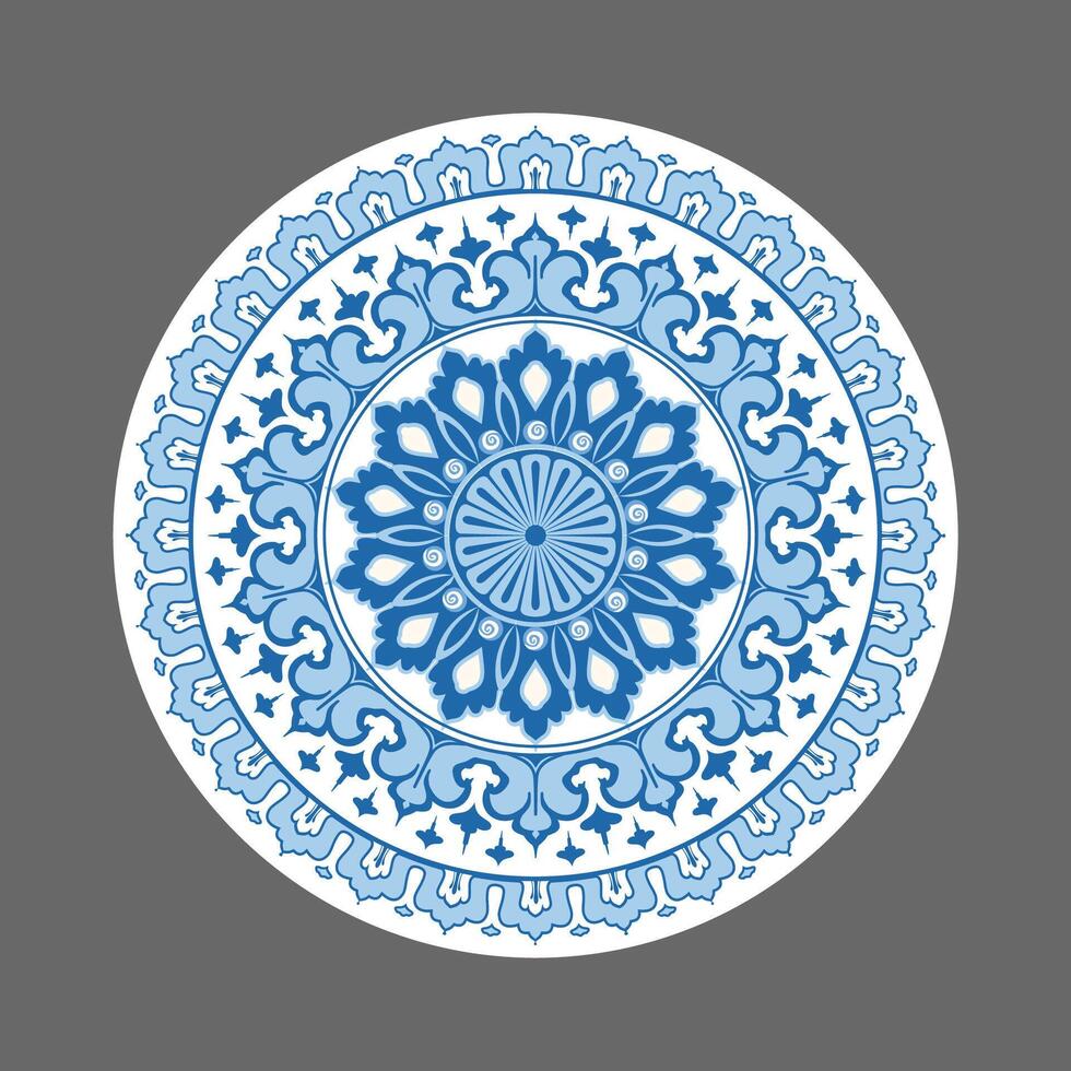 Circular arabesque monochrome color patterns vector