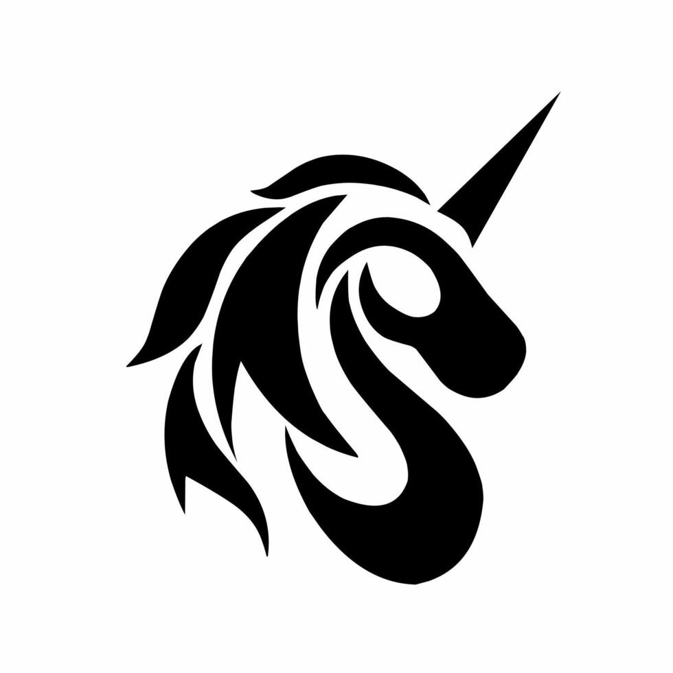 design digital art tribal abstract head unicorn for logo vector