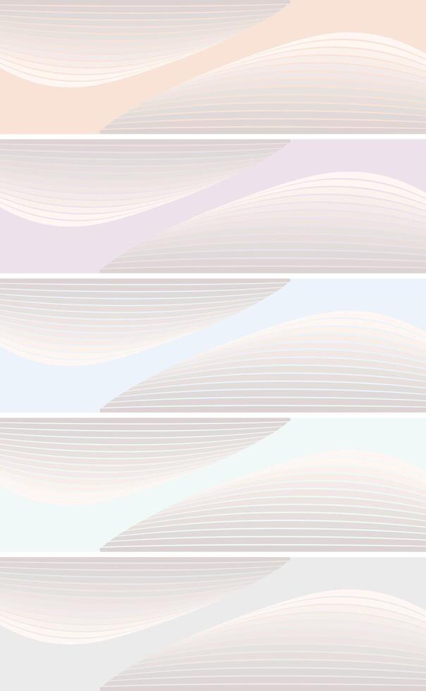 Print curved banners with pastel colors vector