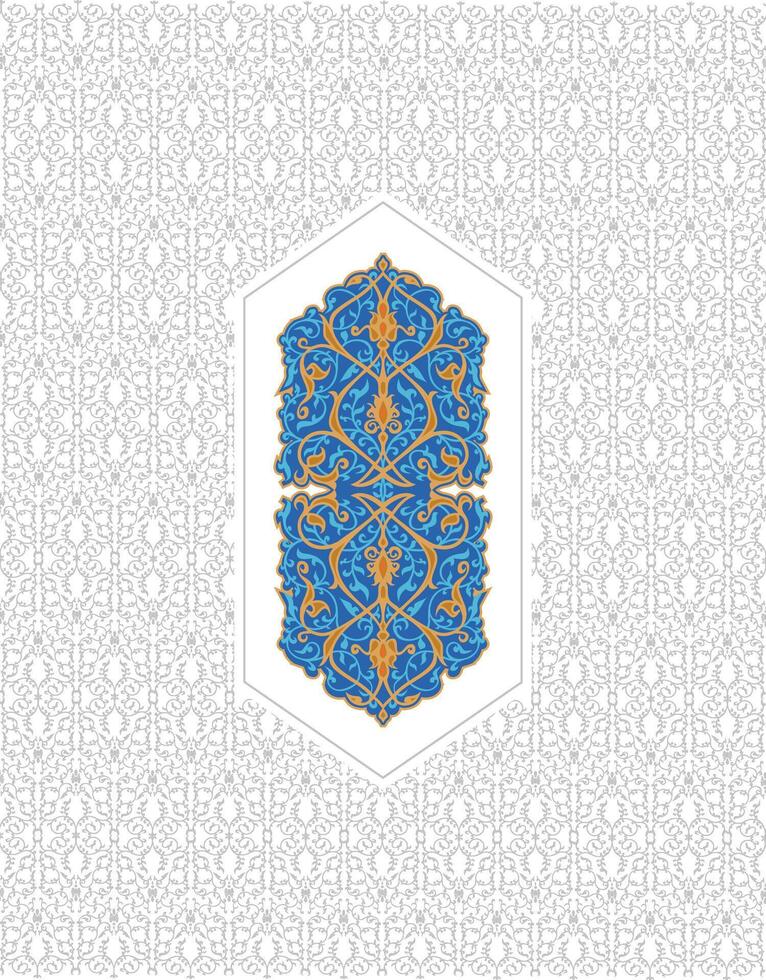 Elegant oriental blue pattern with background vector