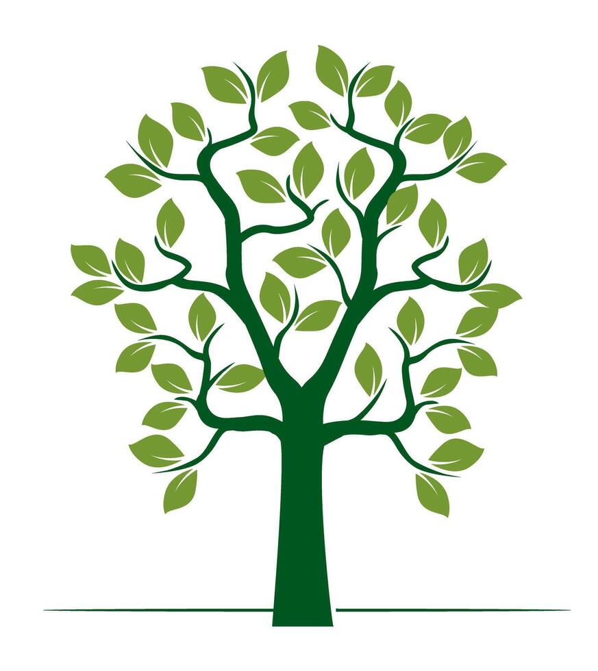Shape of green Tree. Outline Illustration. vector