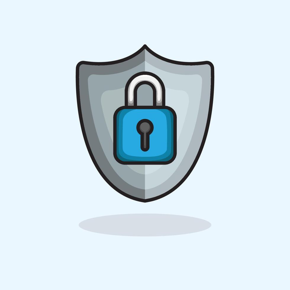 Digital Padlock Cybersecurity Technology Data Protection Concept vector