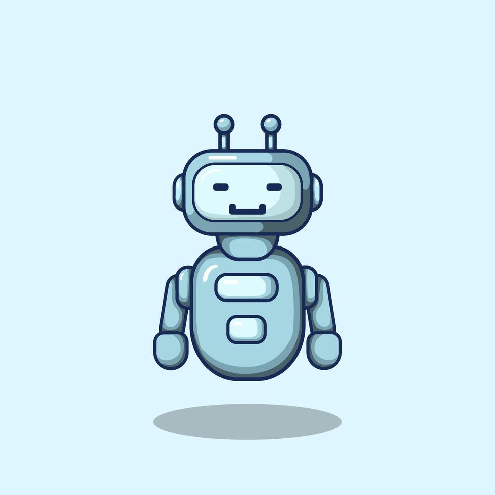illustration of a friendly robot assistant with a modern and futuristic design Scalable format for websites apps presentations and educational content vector