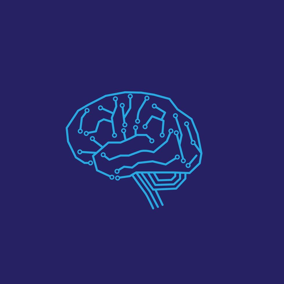 illustration of a digital brain vector