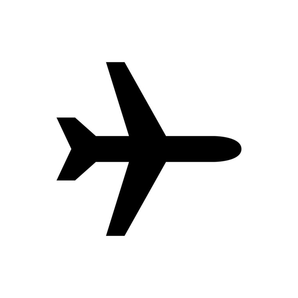 airplane icon illustration black vector