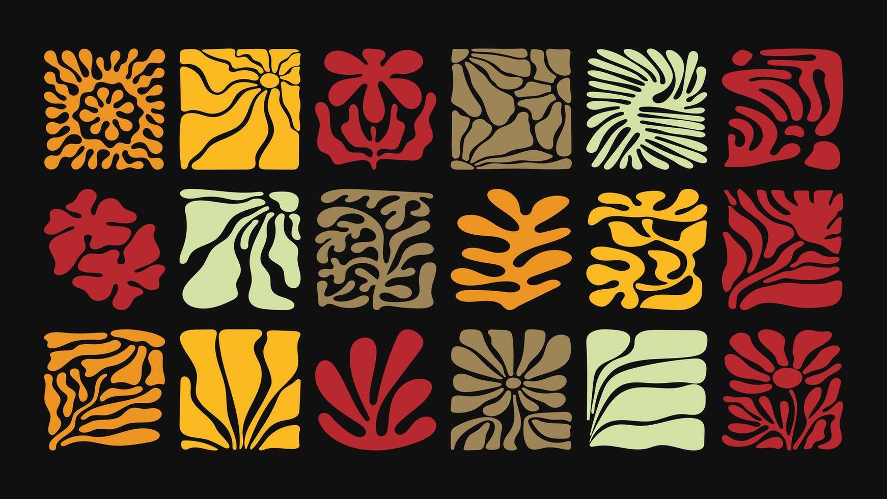 Seamless minimal pattern with stylized tropical plants, gentle wavy flow and vintage beach vibes, hand drawn for modern retro decor. vector