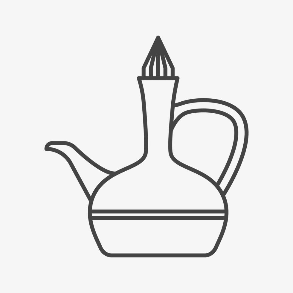 Ethiopian jebena line icon. African coffee pot vector