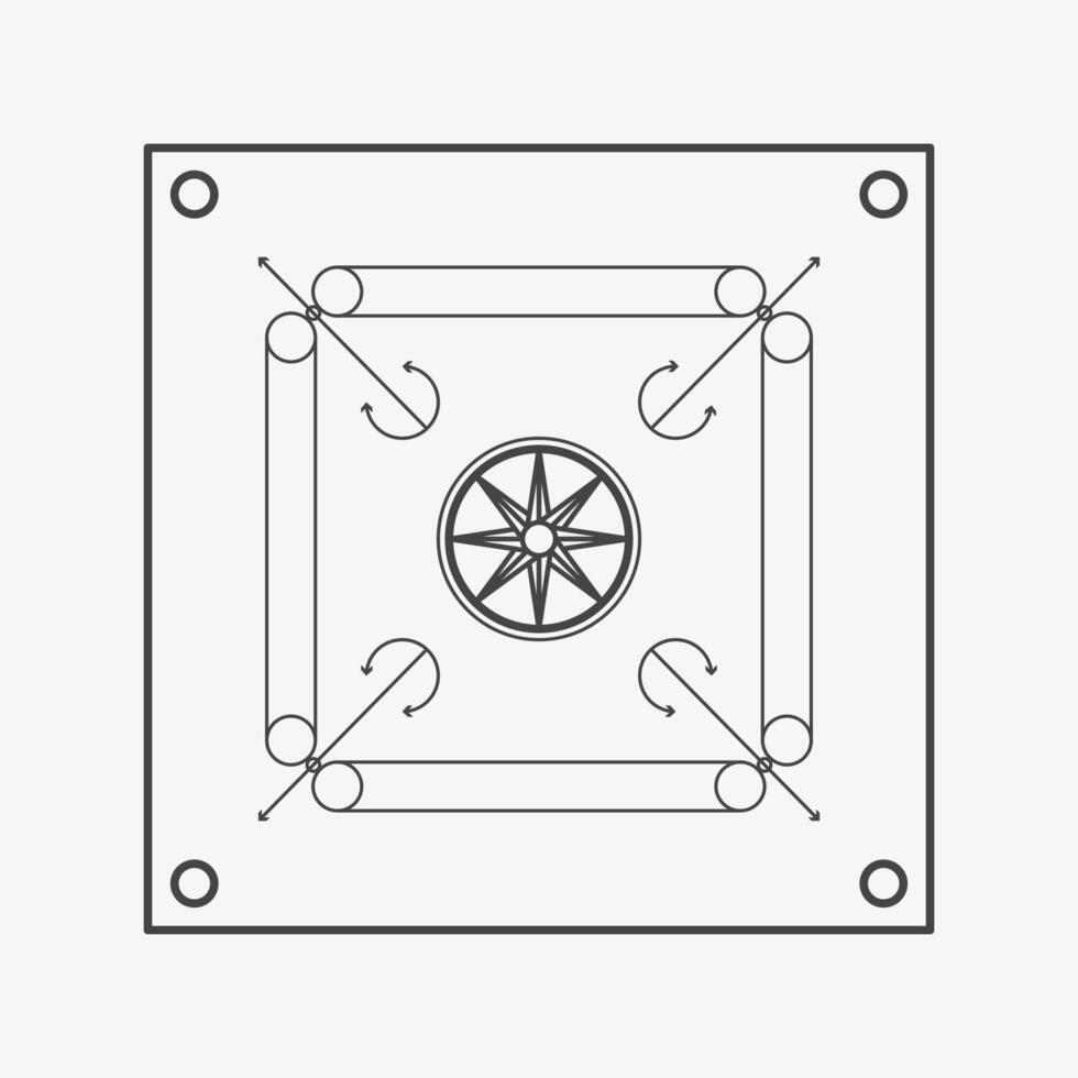 Carrom game board vector