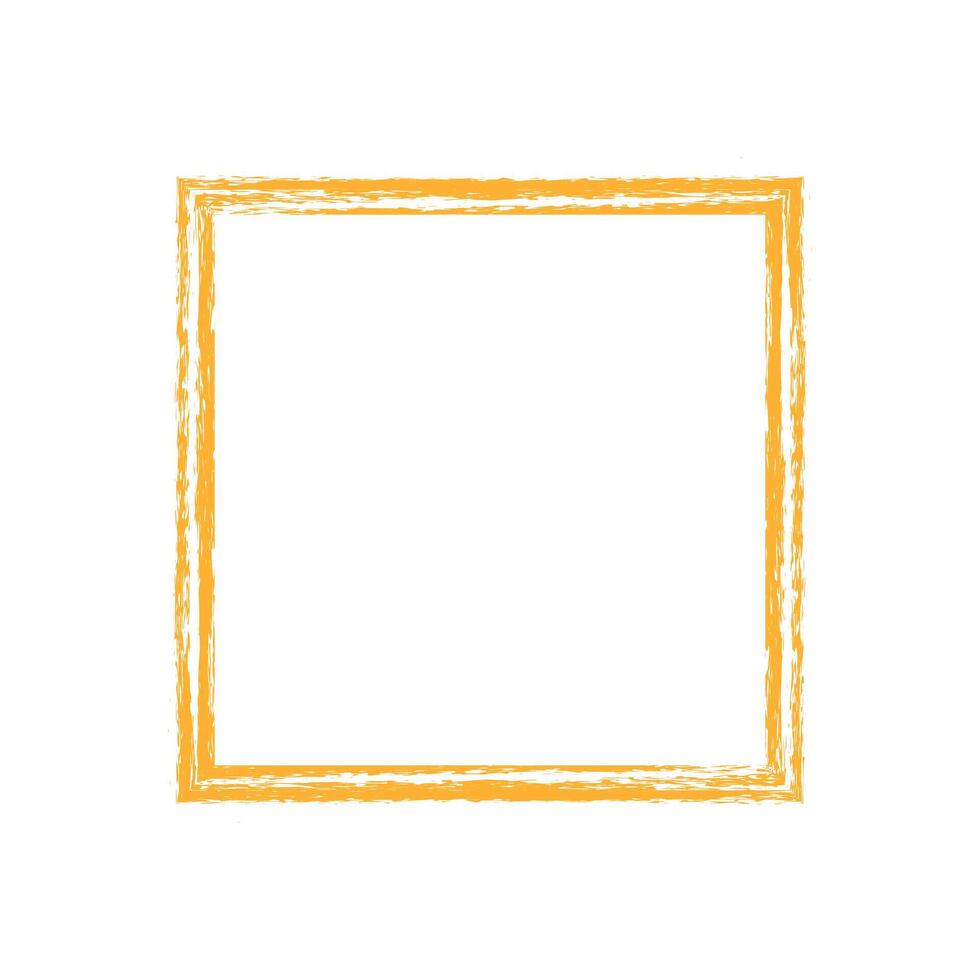 Pastel scribble textured border. Yellow rectangle frame border vector