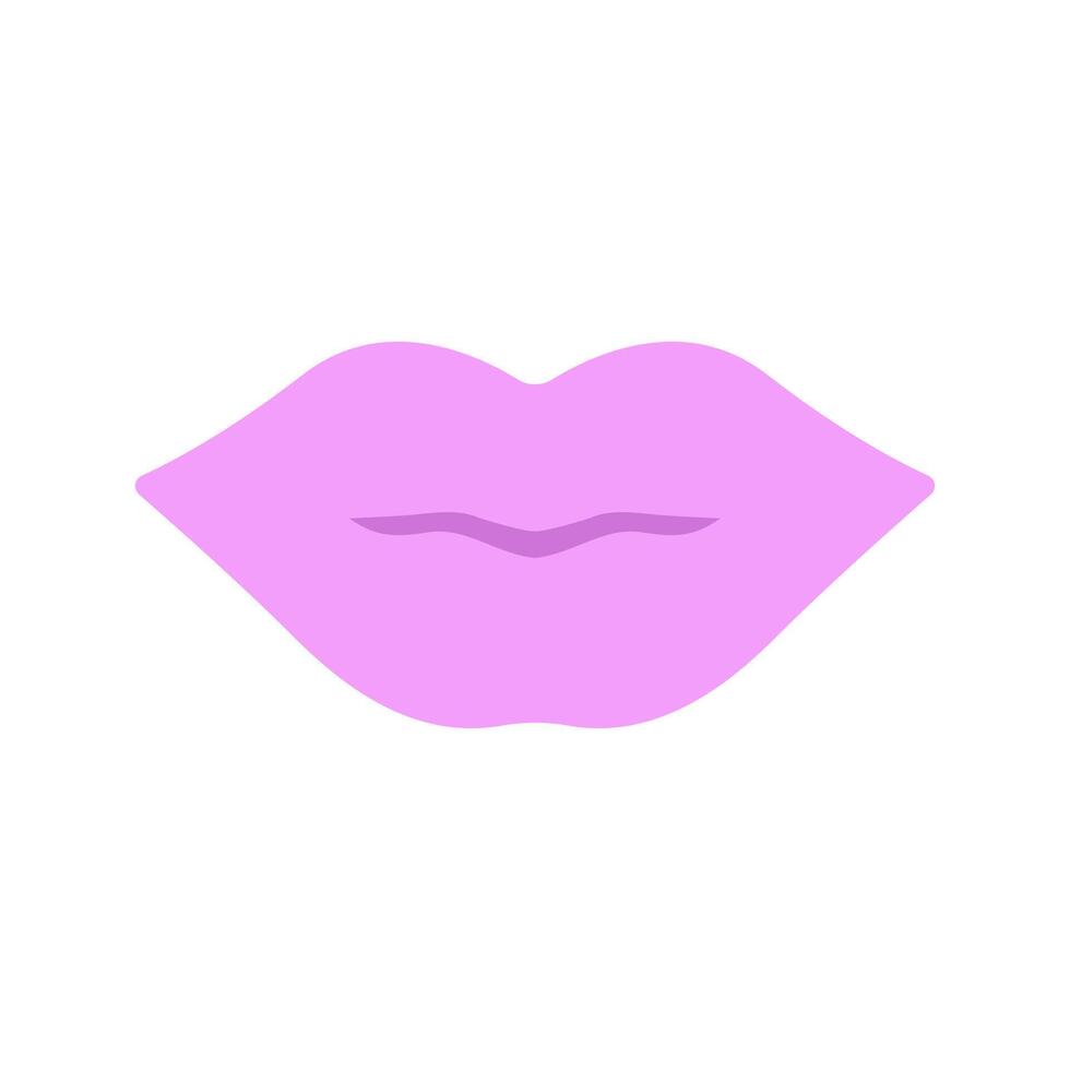 Pink Lips Shape flat icon vector