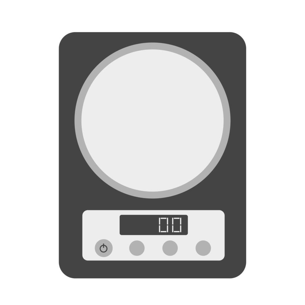 Electronic scales flat icon. Digital weighing for home kitchen use vector