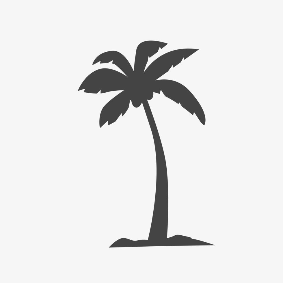 Palm tree glyph icon. Exotic plant, beach paradise symbol. vector