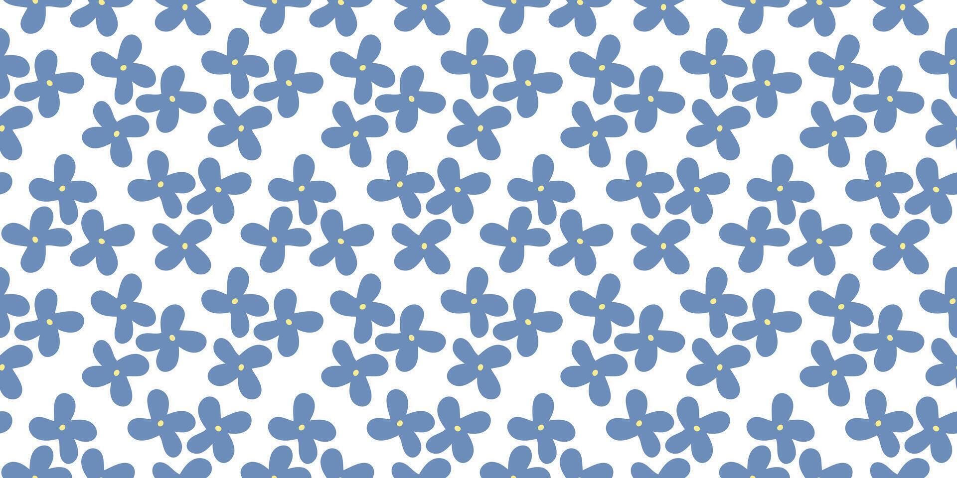 Forget me not spring flower seamless pattern. Floral simly print. vector