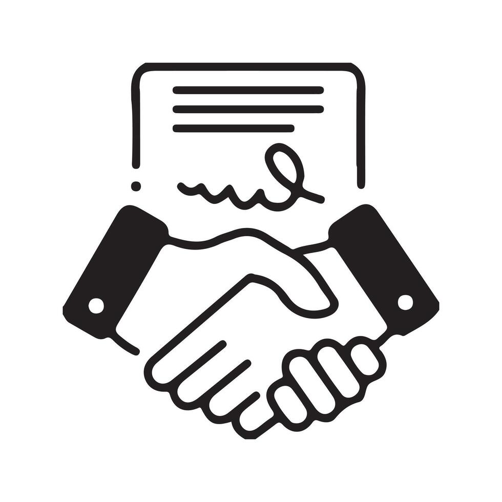 Business handshake icon symbolizing agreement and partnership icon vector