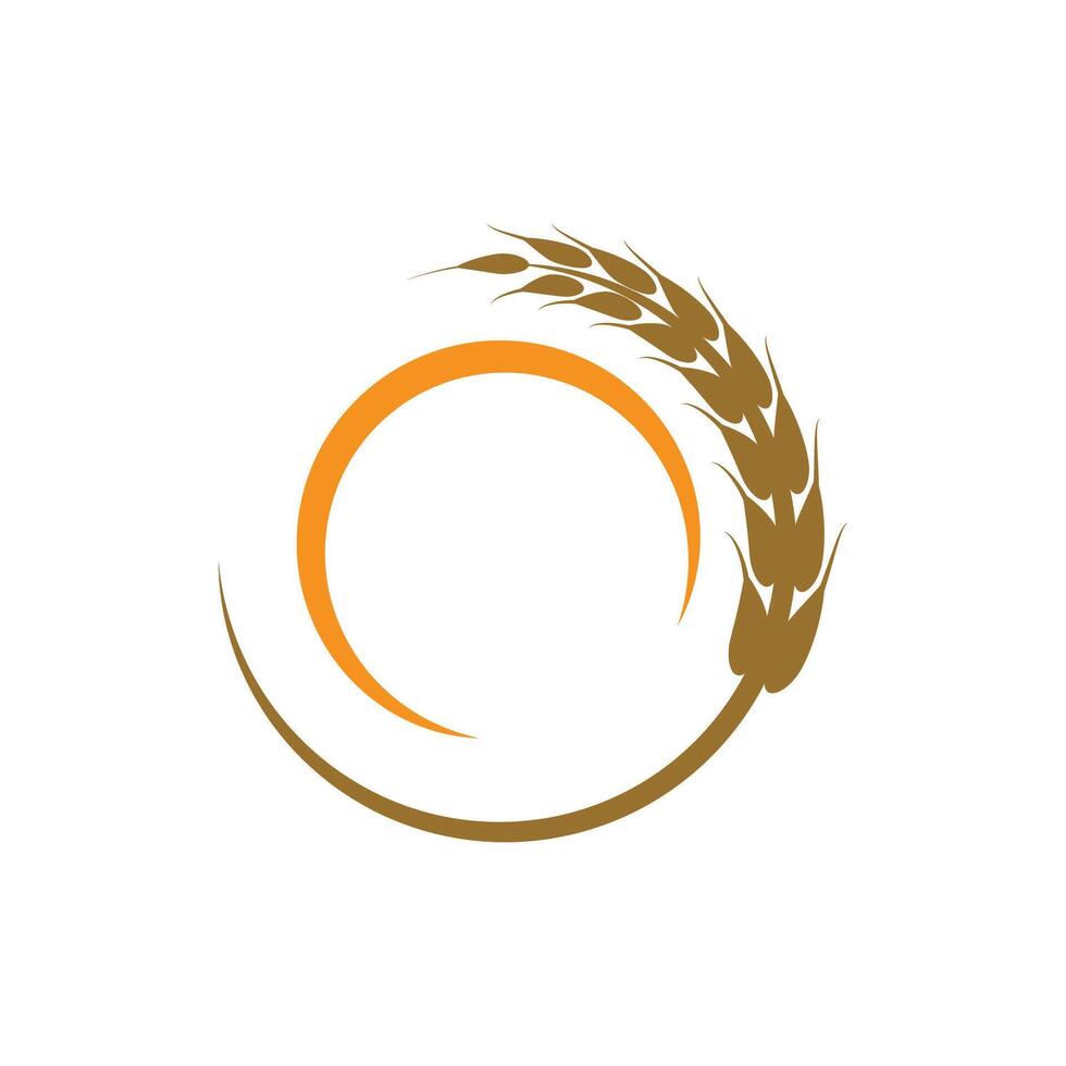 Wheat logos stylized element symbol design vector