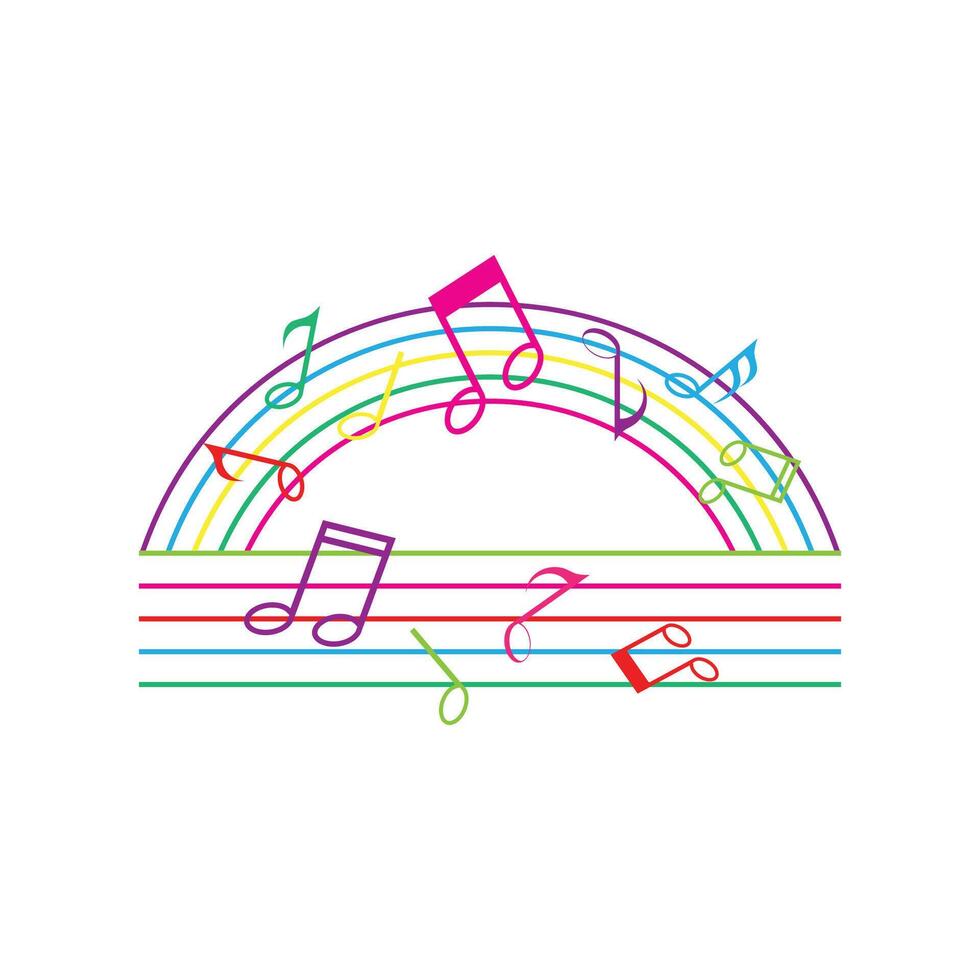 Colorful musical note logo vector