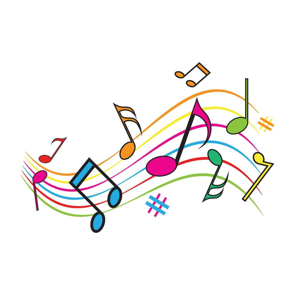 Musical notes logo on a white background vector
