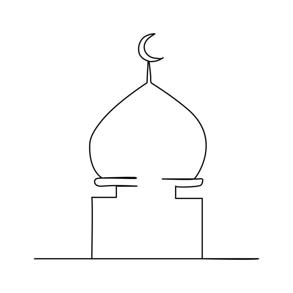 happy islamic new year hijri line art style illustration vector
