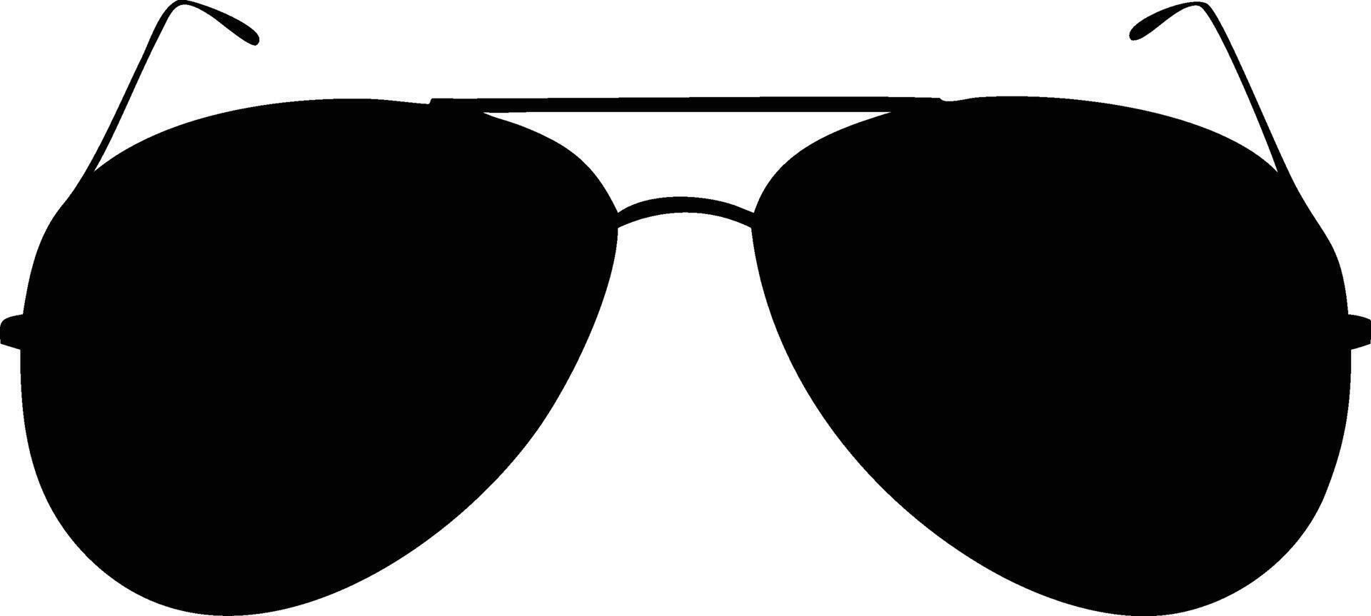 Black aviator style sunglasses stand out on the bright white simple background vector