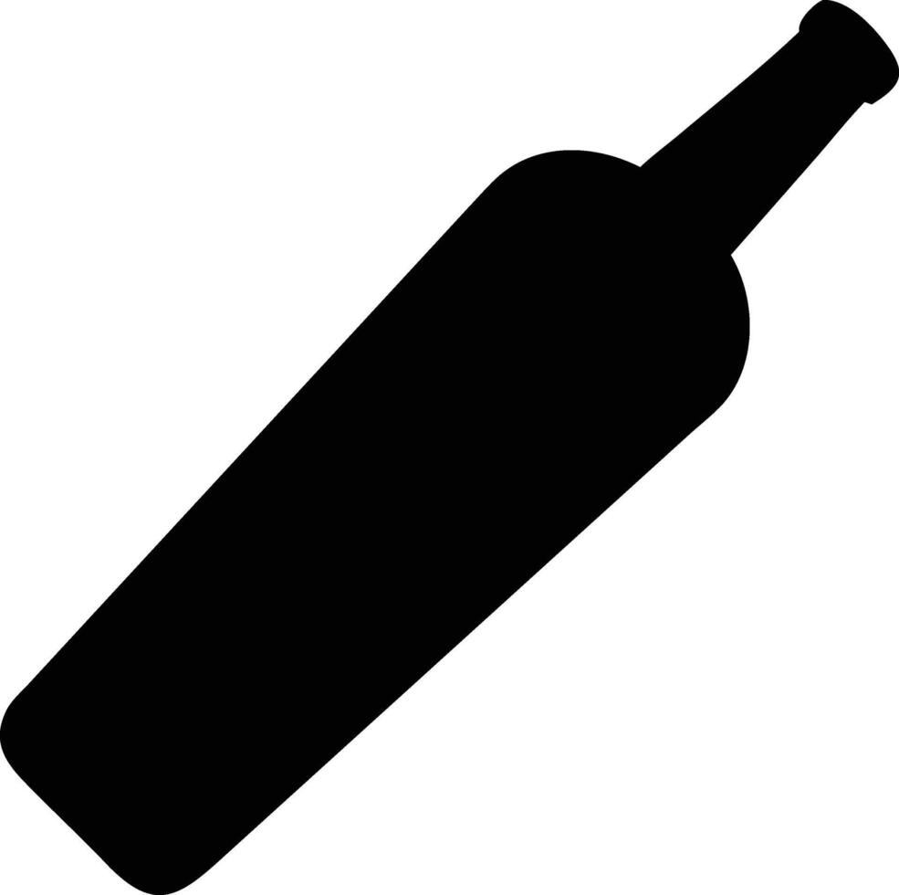 A striking black silhouette of a wine bottle isolated against a white background vector