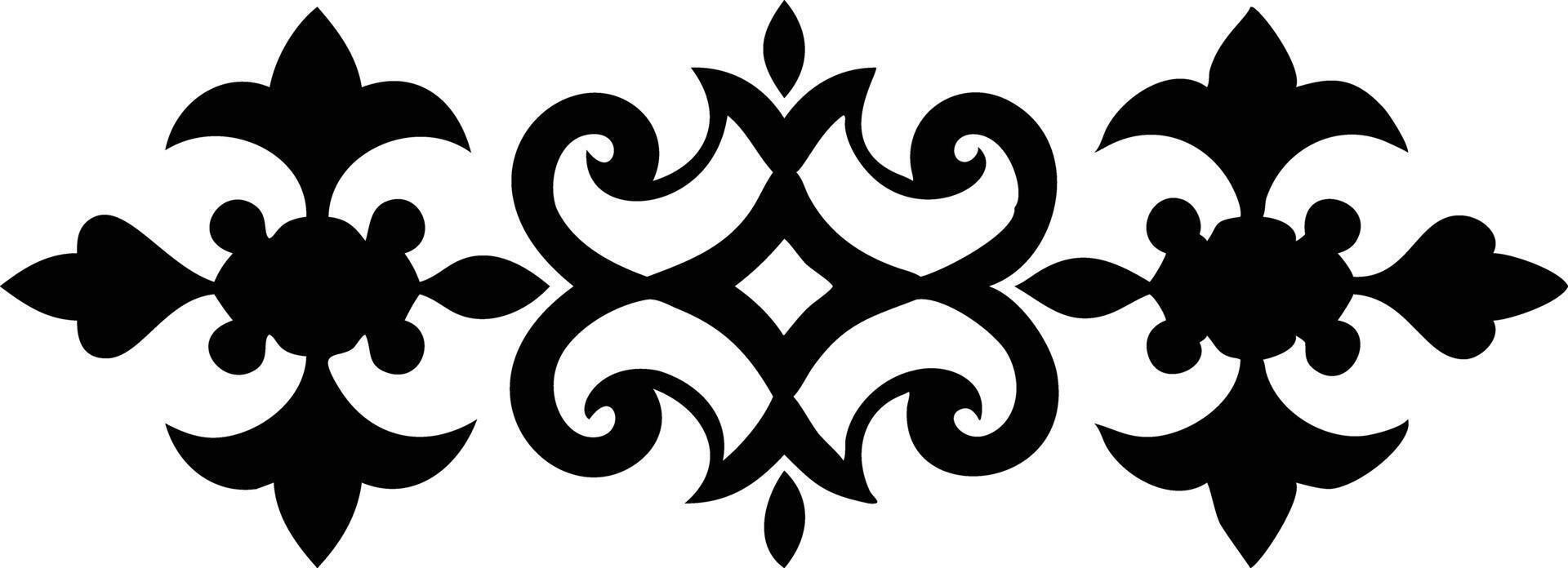 Black floral ornament provides beautiful decoration on a plain white background, it is very striking vector