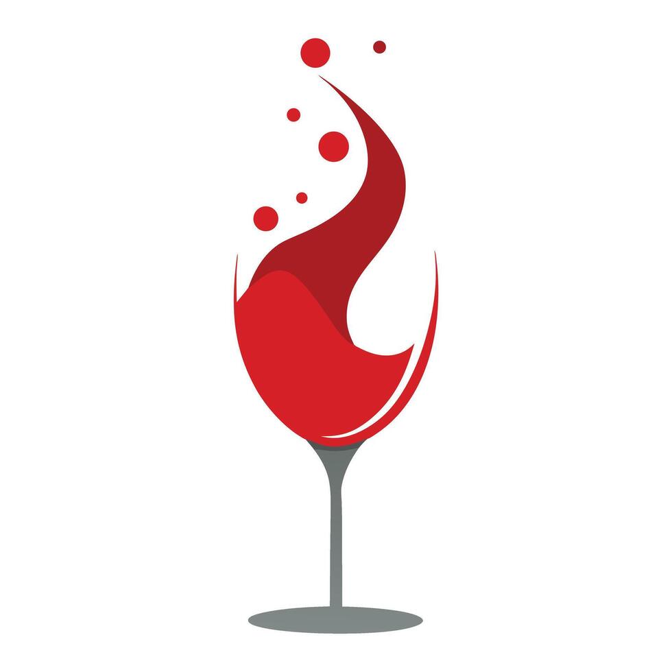 Red Liquid Fills Glass, Creates Splash with Dots vector