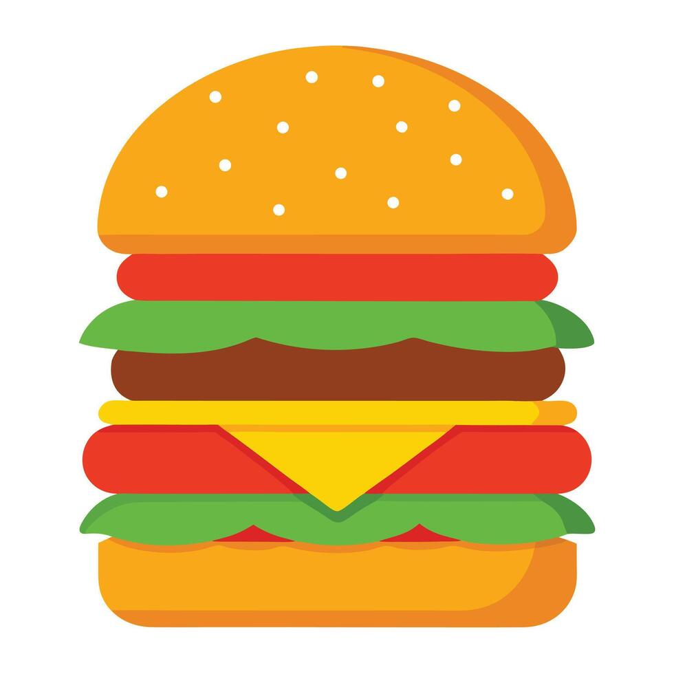 Cartoon Burger Flat Design vector