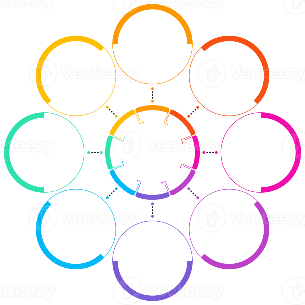 Infographic with 8 steps, options. png