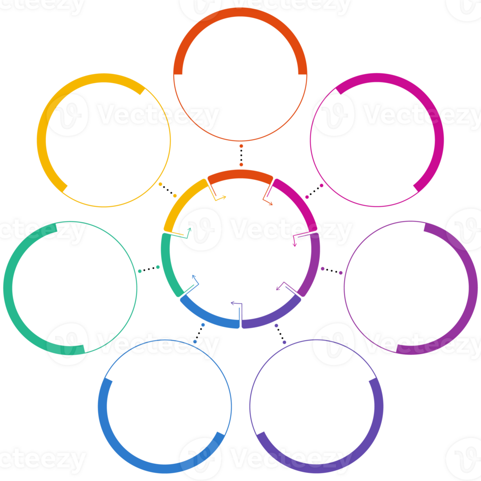 Infographic with 7 steps, options. png
