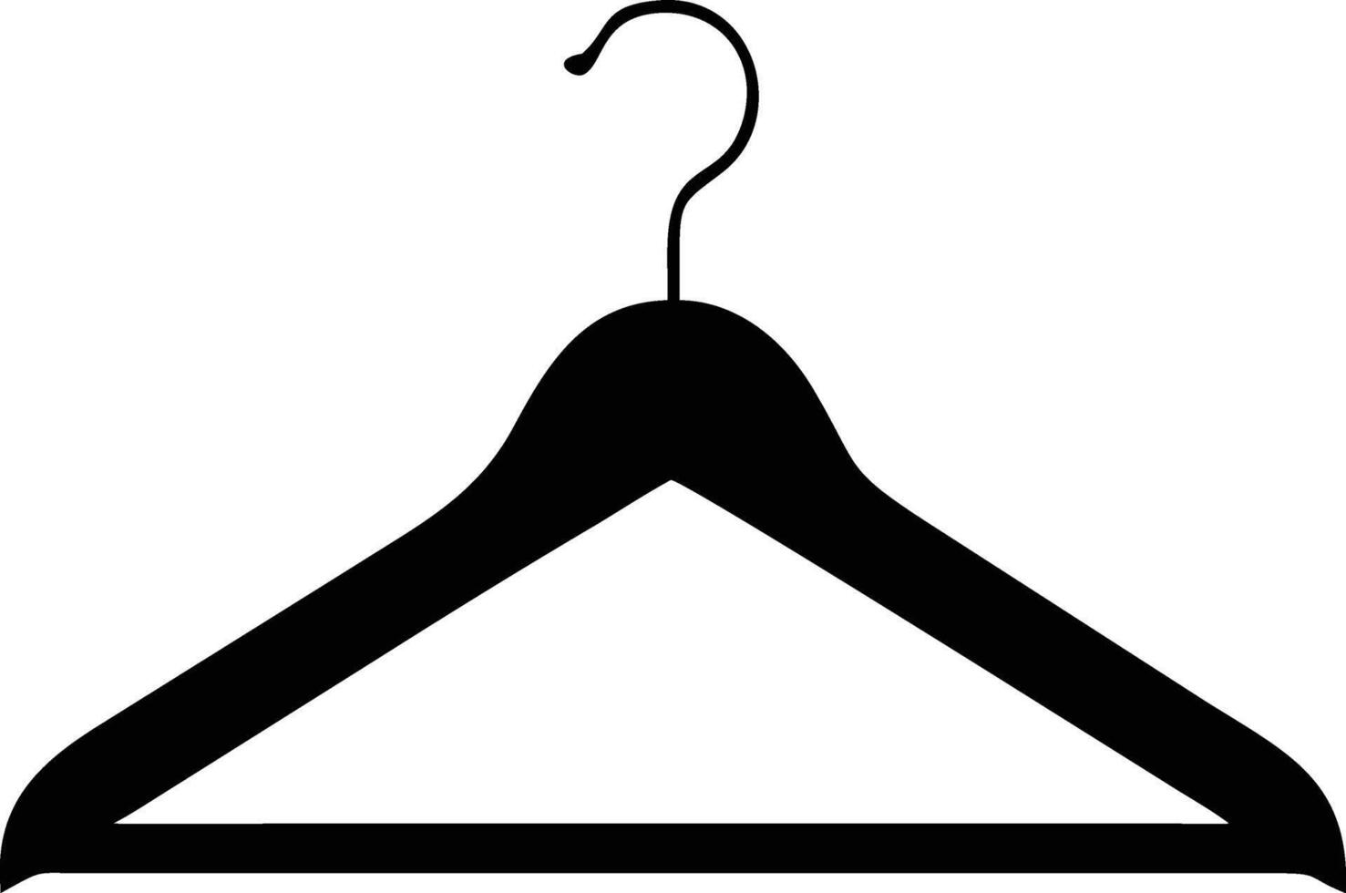 A minimalist black clothes hanger stands poised against a pristine white backdrop ready for apparel vector