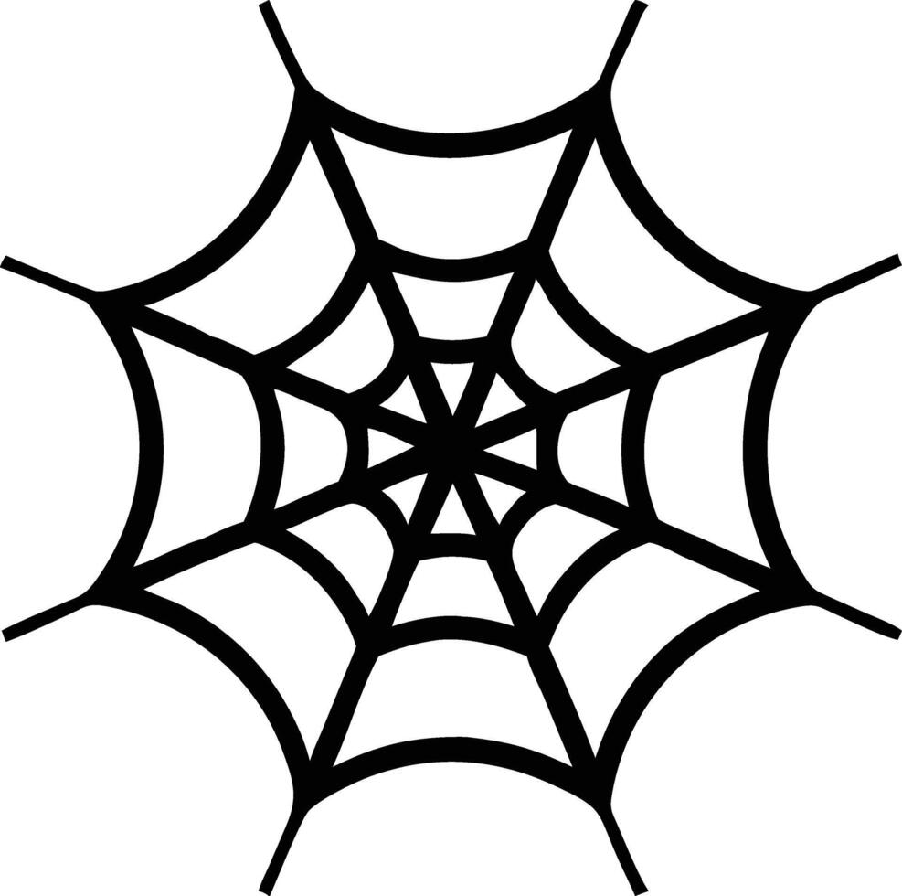 A simplified spiderweb shines prominently, drawn with clear lines on the canvas vector